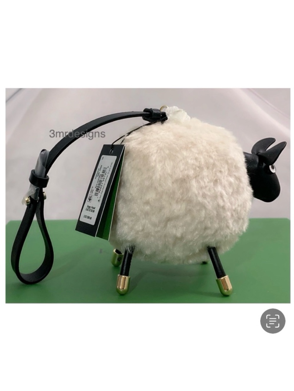 NWT Kate Spade ♠️FLUFFY SHEEP Faux Shearling Leather Strap Bag Charm/ Key Chain - Picture 5 of 12